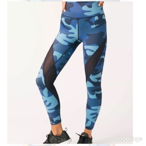 ZYIA Pants - ✅ ZYIA Navy Camo Mesh Light N Tight High Rise Leggings Size 6-8